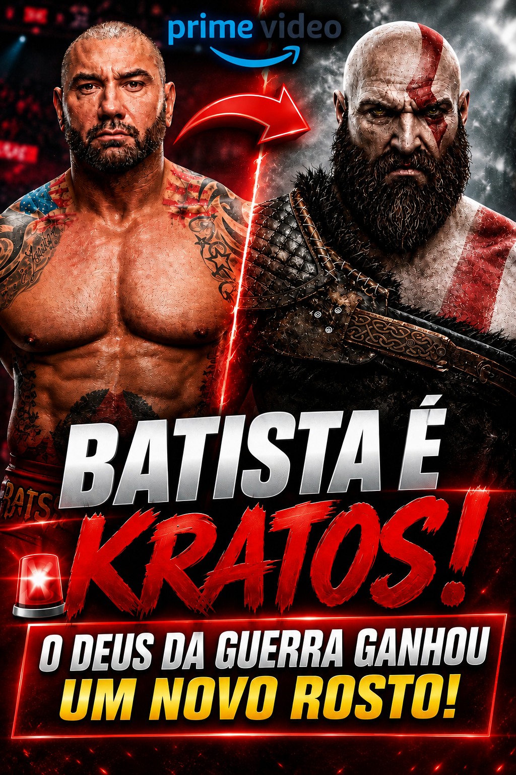 Dave Bautista é o novo Kratos na série de God of War do Prime Video