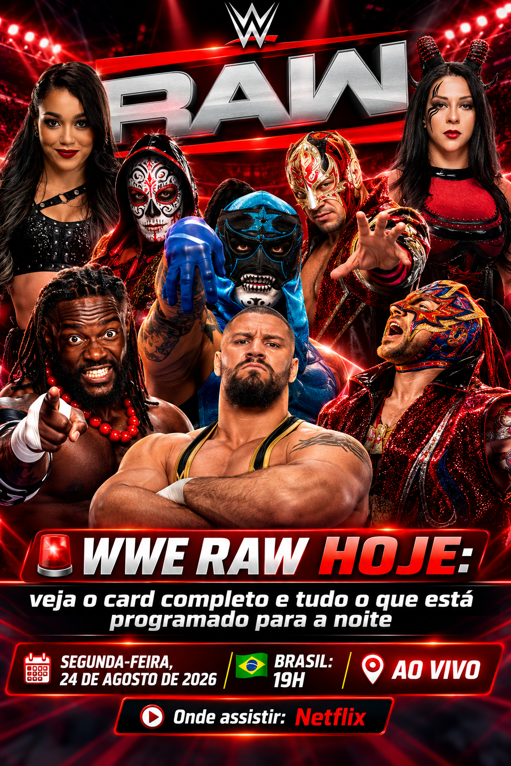 WWE RAW traz Lucha Libre e embate de titãs na busca pelo título mundial