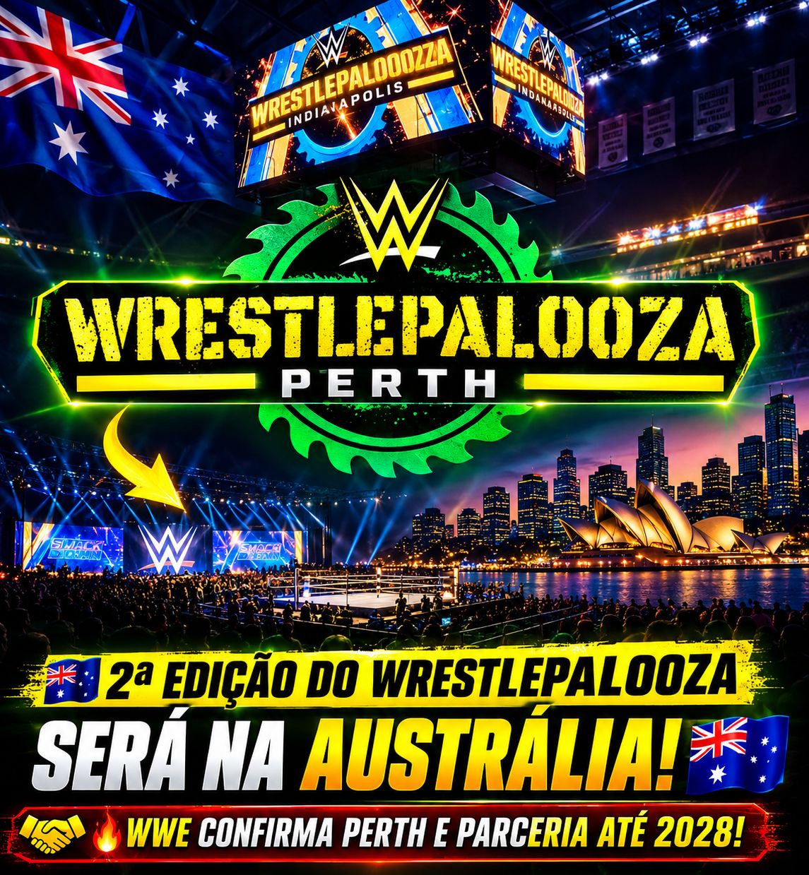 WWE oficializa WrestlePalooza na Austrália em acordo histórico até 2028