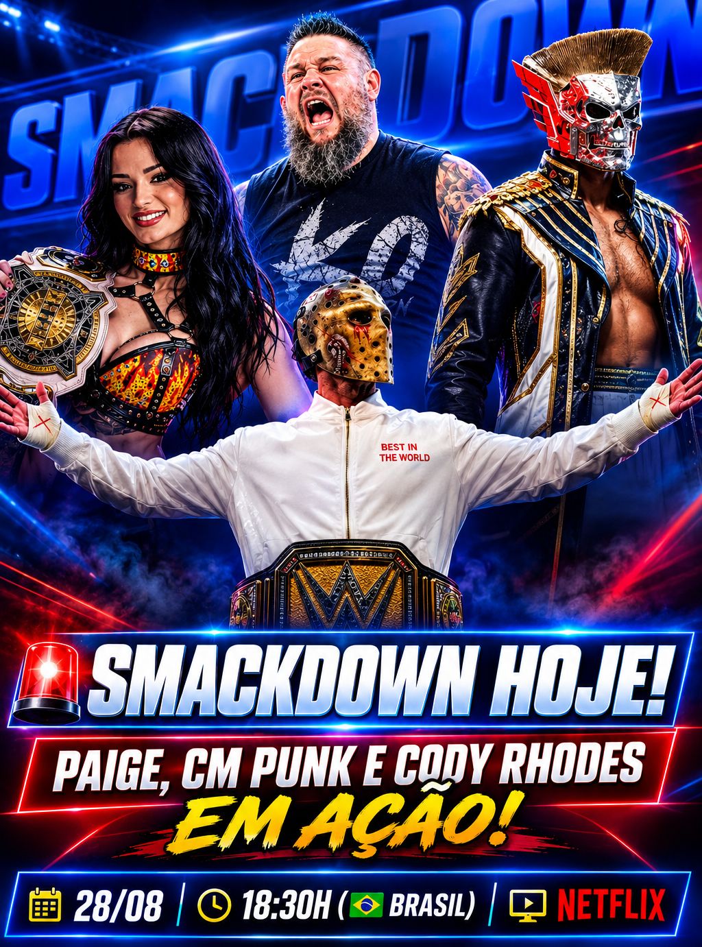 Cody Rhodes, CM Punk e Paige lideram edição decisiva do WWE SmackDown na Netflix
