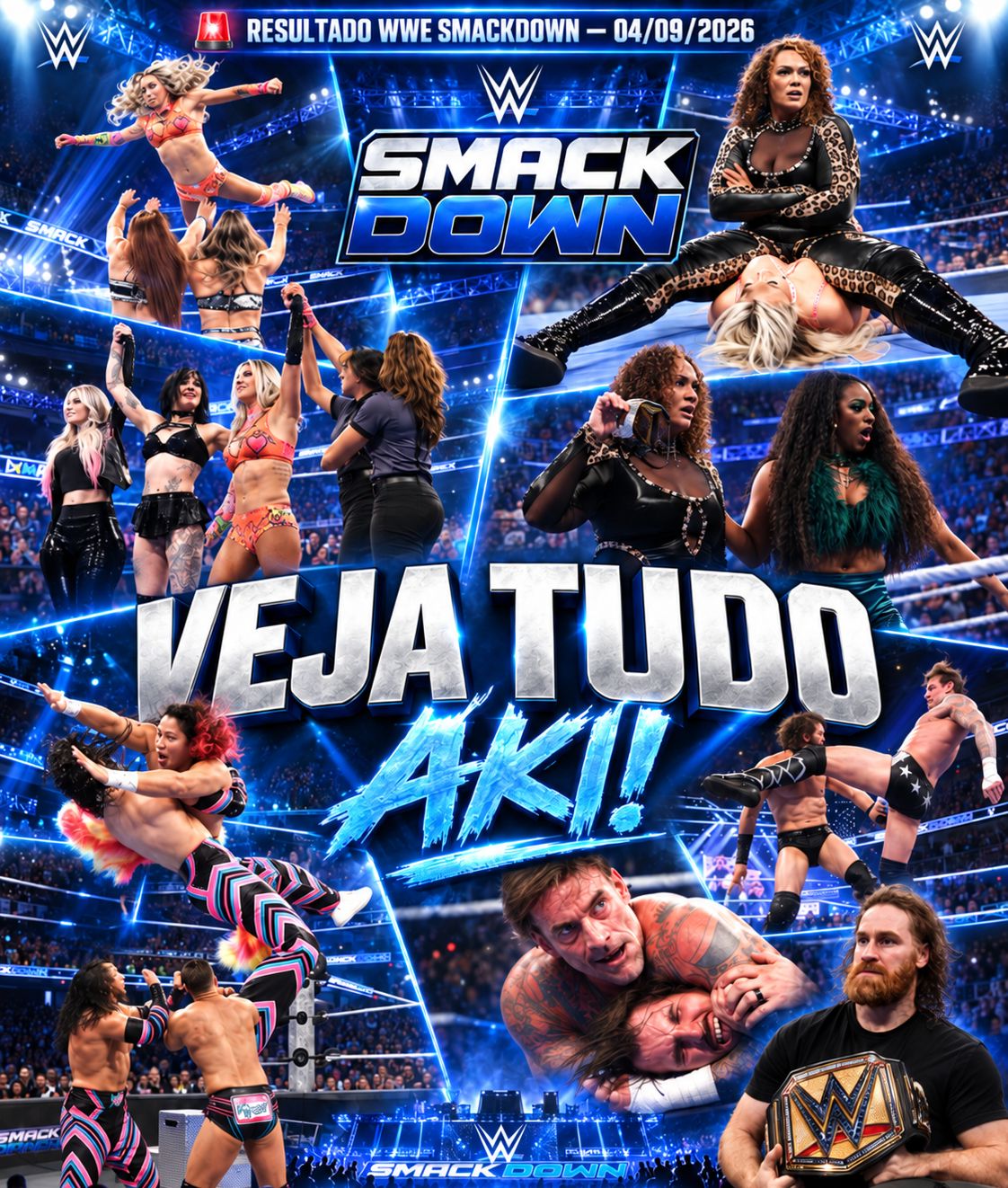 WWE SmackDown 04/09/2026: CM Punk retém o título, Nia Jax vence e Bakusai estreia com vitória